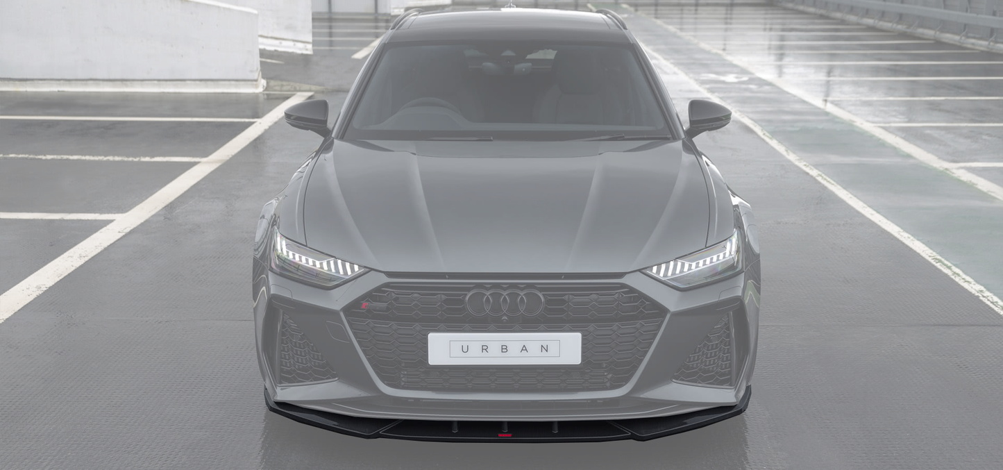 Audi C8 RS6 / RS7 Front Splitter with URBAN Branding - Visual Carbon Fibre with URBAN Emblem