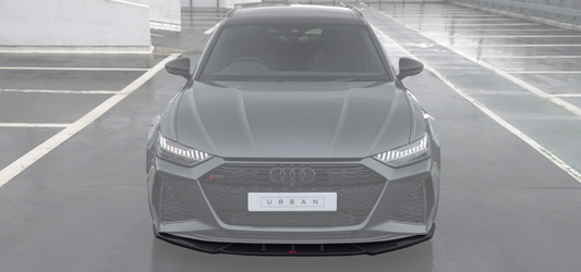 Audi C8 RS6 / RS7 Front Splitter with URBAN Branding - Visual Carbon Fibre with URBAN Emblem