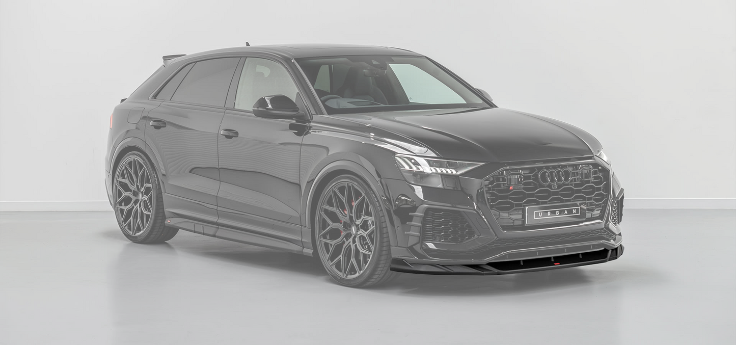 Audi RSQ8 Pre-Facelift Front Splitter - Visual Carbon Fibre with URBAN Emblem