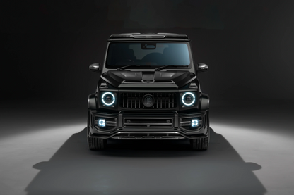 Mercedes W465 G-Wagon Aerokit / Widetrack Vented Bullnose Bonnet with Urban Emblem - Body Colour with Visual Carbon Fibre Vents