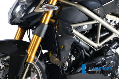 Water radiator cover left carbon