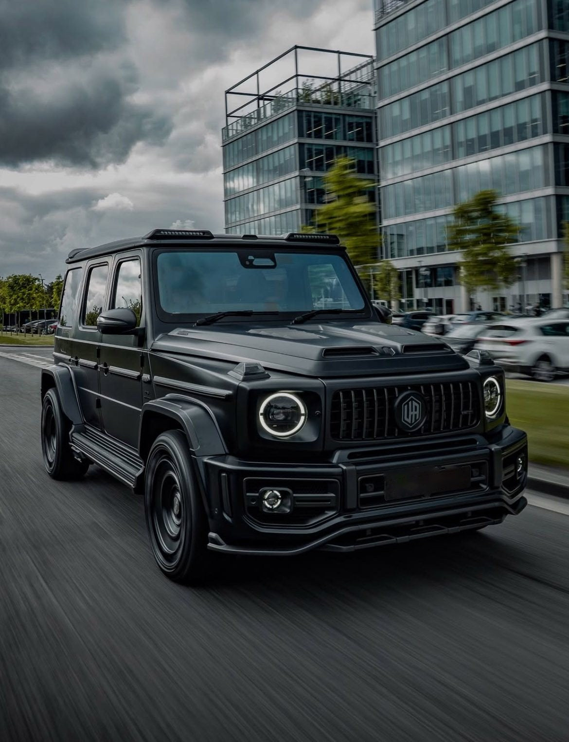 Black Urban Mercedes-AMG G-Class on the road